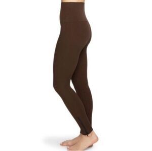 Spanx Seamless Side Zip Brown Leggings Small